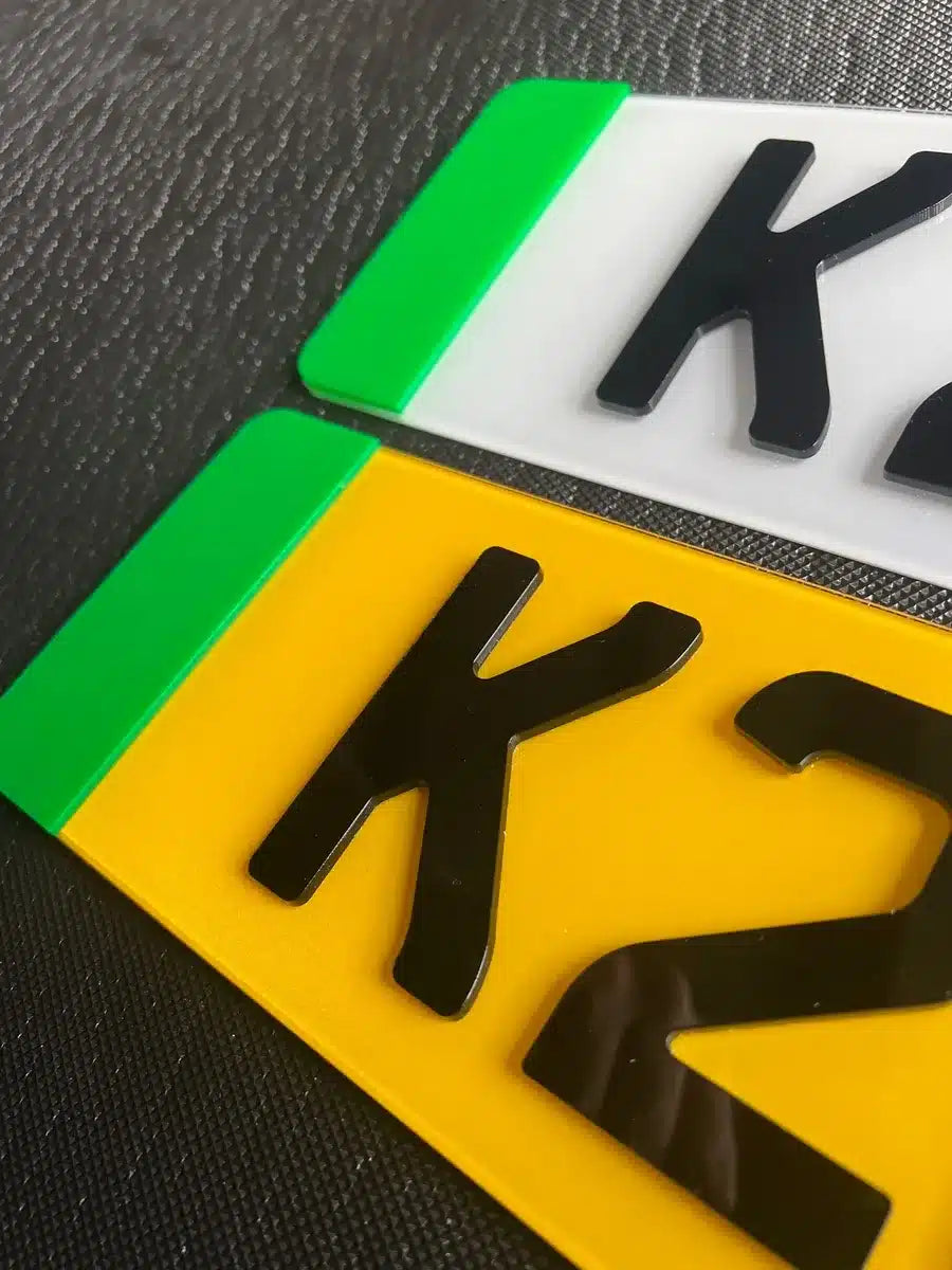 4D EV Acrylic Number Plates (Pair)