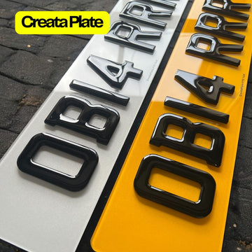 4D Acrylic Gel Premium Number Plates - (pair)