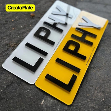 4D Acrylic Number Plates (Pair) Short 5 Digit